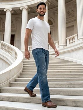 EUC Urban Pipeline SZ 30x32 blue straight leg jeans/Waist 31” (15.5” flat)